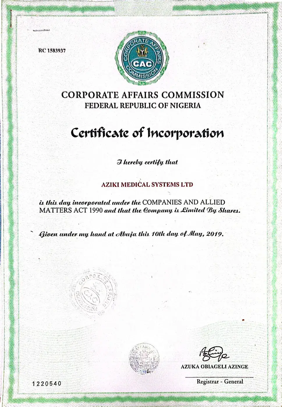 Certificate of Incorporation