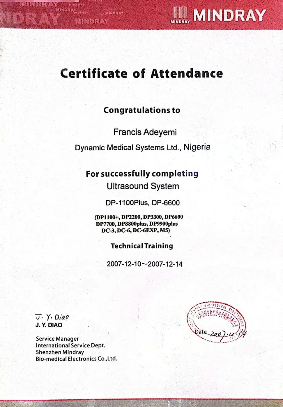Mindray Ultrasound Technical Training